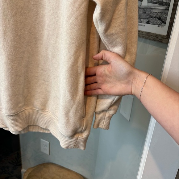 aerie The Sweat Everyday Cozy Mock Neck Sweatshirt Colorado Cream Neutral XS - Picture 7 of 11